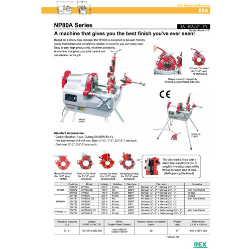 máy tiện ren ống rex np80a
